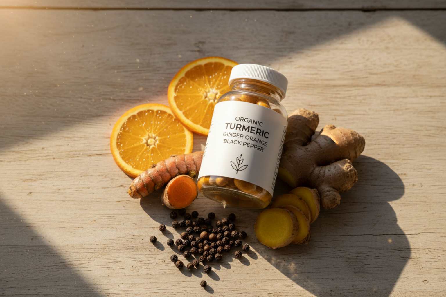 Turmeric Ginger Orange Black Pepper Capsules - Lifestyle