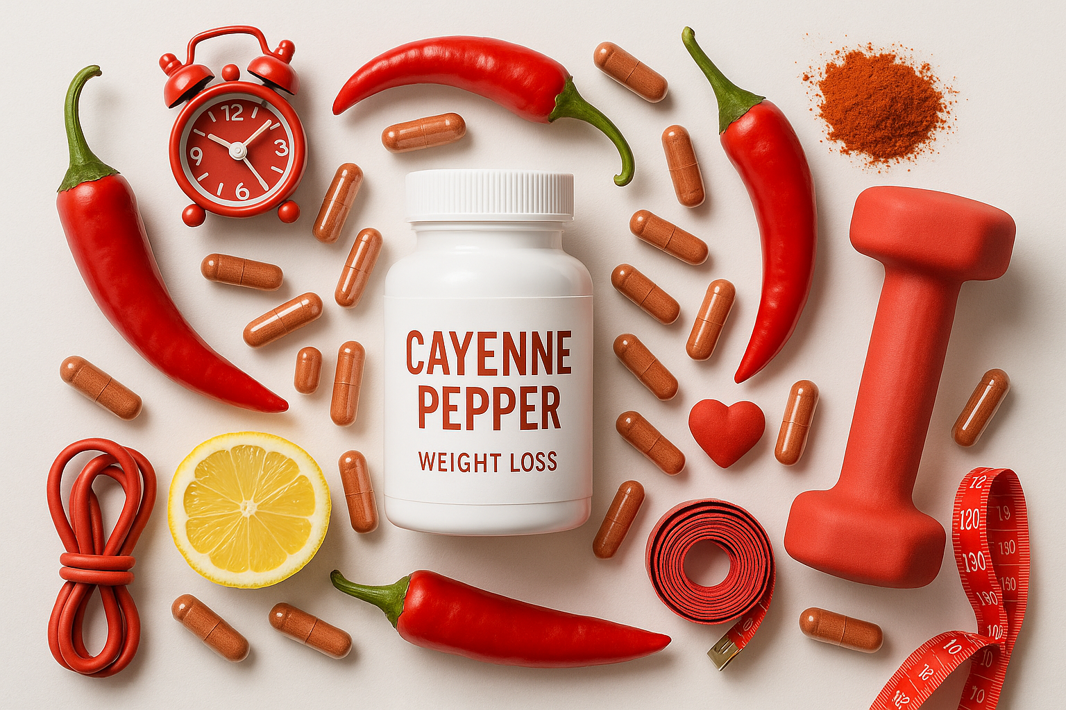 Weight loss flat lay composition